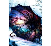 Winter Umbrella Landscape Jigsaw Puzzles for Adults 500 Pieces Educational Toys Challenging Game 500 Piece Puzzles for Adults for The Whole for Women Gifts for Men