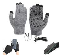 Winter USB Heated Gloves, Winter Warm Heated Gloves Touchscreen Gloves Hand Warmers Work Gloves, Rechargeable Touchscreen Hands Warmer Mittens Knitting Typing Gloves for Cold Hands Heating Gloves