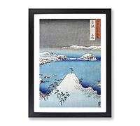 Winter View Of Shimasaku By Utagawa Hiroshige Asian Japanese Framed Wall Art Print, Ready to Hang Picture for Living Room Bedroom Home Office Décor, Black A3 (34 x 46 cm)