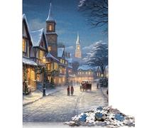 Winter Village Delight Holzpuzzle für Erwachsene, 500 Teile, Puzzlespiel für Erwachsene, interessantes Spielzeug, personalisiertes Puzzle, Lernspielzeug (52 x 38 cm)