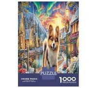 Winter Village Pup 1000 Piece Corgi Town Jigsaw Puzzles for Puzzles 1000 Pieces Jigsaw for Adults Challenging for Adults Puzzles for Adults Birthday Gifts 70x50cm/1000pcs