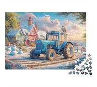 Winter Village Scene 1000 Piece Jigsaw Puzzles Recycled Farm Landscape Puzzle for Elderly Puzzle Game Props for Family And Friends Birthdays Great Gift 38x26cm/1000pcs