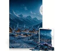 Winter Village Under Moonlight 1000 Piece Jigsaw Puzzles for Teenagers Logical Skill Leisurely Pursuit Precise Join Fine Xmas Gift (50x75cm)