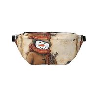 Winter Vintage Snowman Sling Bag for Men Women, Waist Pack Chest Shoulder Crossbody Bag for Travel, Gym, Work, Hiking