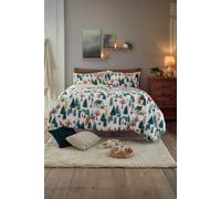 Winter Walk Fleece Duvet Cover Set with Sherpa Back - Soft Printed Bedding with Zip Fastening Deyongs Multi Single