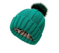Winter Warm Baseball Caps for Women 2024 New for Women Knitted Warm Cap Hats with Faux Pom Knit Winter Womens Hat Caps Xmas Gifts Women (Green, One Size)