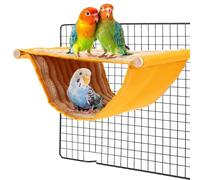Winter Warm Bird Nest Bed, Parrot Hanging Bed Cage Hammock Snuggle Hut Parrot House Tent Bird Cage Stand Perch for Parakeet Cockatiels Budgies Lovebird Cockatoo Finc Chinchilla Hamster, Yellow