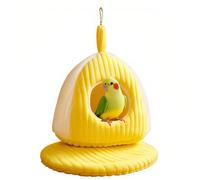 Winter Warm Bird Nest, Hanging Bird House, Open Bed for Small Birds with Removable Cushion, Designed for Small Birds Requiring a Bit More Room (Yellow,M)