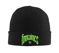 Winter Warm brimless Urinal Cap,Fontaines DC Band Logo Tour 2025 Knit Hat Beanies Autumn Winter Hat Warm Unisex Fashion Cap for Men Women Gifts, Black