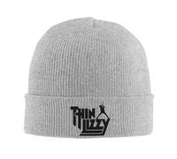 Winter Warm brimless Urinal Cap,Thin Lizzy Rock Band Logo Knitted Hat Beanies Autumn Winter Hats Warm Acrylic Hip-hop Cap Men Women Gift, Black