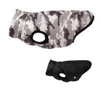 Winter Warm Cold-Proof Camouflage Print Dog Jacket Waterproof Windproof Schnauzers Yorkshire Terriers Chihuahuas Pugs Coat,Gray,S