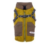 Winter Warm Cold-Proof Cotton Dog Coat Windproof Waterproof Fleece Lining Pet Down Jacket With Zipper Reflective Harness,A,3XL