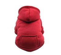 Winter Warm Cold-Proof Hooded Dog Jacket With Pockets Outdoor Windproof Pet Clothing For Bulldogs Puppies Yorkshire,Red,XS