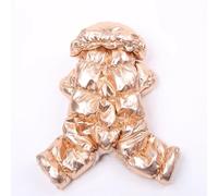 Winter Warm Cold-Proof Waterproof Pet Jumpsuit Lightweight Hooded Cats Dogs Jacket For Pugs Shiba Inus Poodles,Gold,M