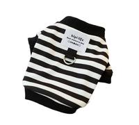 Winter Warm Dog Clothes Hoodies Outfit For Dogs Sweater Polo Shirt Cat Coat Costume Dress ,Black And White Stripe,XXL
