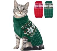 Winter Warm Dog Jumper Sweater Costume Outfit - Soft Coats Clothes for Little Dogs Cats, Green M