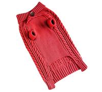 Winter Warm Dog Knitted Sweater Simple Soft Breathable Dog Sweater Pet Pullover Knitted Sweater Suitable For Small, Medium And Large Dogs Bright Colours Easy To Put On And Take Off(2pcs Red,L)