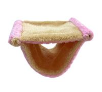 Winter Warm Double Layer Hanging Nest Bed with Cozy Fleece Lining, Hideaway Cave Tent, and Cage Stand Perch, Perfect for Small Pets Like Rats, Birds, and Hamsters (Pink)