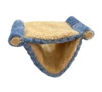 Winter Warm Double Layer Hanging Nest Bed with Cozy Fleece Lining, Hideaway Cave Tent, and Cage Stand Perch, Perfect for Small Pets Like Rats, Birds, and Hamsters (Blue)