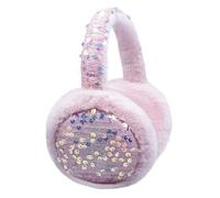 Winter Warm Ear Muffs for Girls Women, Sequin Earmuffs Cute Faux Fur Ear Covers Headband Cozy Plush Ear Warmers Outdoor Windproof Cold Weather Headwear for Ski Cycling Camping Running Sledding