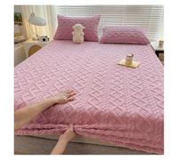 Winter Warm Fitted Sheet Milk Velvet Bed Cover Solid Color Thickened Mattress Protector for Bedroom Living Room Soft and Cozy Yellow Bedding Set with Extra Deep Pocket Queen Size 90x200x30cm