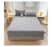 Winter Warm Fitted Sheet Thickened Milk Velvet Bed Cover for Full Size Beds Cozy Grey Velvet Bedspread with Deep Pocket Ideal Mattress Protector for Bedroom and Living Room