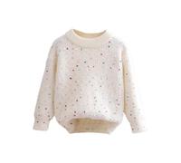 Winter Warm Fleece Fuzzy Knit Sweater Thickened Girl Sweatshirt Pullover Tops Kids Clothes 5 Years Casual Cute Base Shirt Lamb Wool Thermal Knitwear Activewear White Jumpers School Jumper