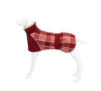 Winter Warm Fleece Large Dog Jacket Clothing Fashion Plaid Print Pet Jacket With Belt Suitable For Medium And Large Dogs German Shepherd French Bulldog Greyhound Weimaraner,D,M