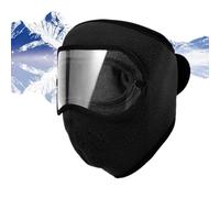 Winter Warm Fleece Windproof High-Definition Goggles, All in One Face Mask, Outdoor Ski Warm Goggles Hood (Black)