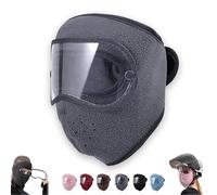 Winter Warm Fleece Windproof High-Definition Goggles,Fleece Thermal Mask With Removable Goggles,for Skiing,Hiking,Cycling(Grey)