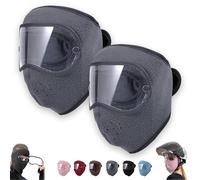 Winter Warm Fleece Windproof High-Definition Goggles,Fleece Thermal Mask With Removable Goggles,for Skiing,Hiking,Cycling(Grey*2)