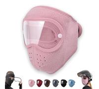 Winter Warm Fleece Windproof High-Definition Goggles,Fleece Thermal Mask With Removable Goggles,for Skiing,Hiking,Cycling(Pink)