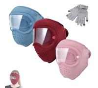 Winter Warm Fleece Windproof High-Definition Goggles, Thickened Fleece-Lined Warm Winter Face Mask, Ski Face Shield (3pcs-B)