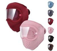 Winter Warm Fleece Windproof High-Definition Goggles,Trapper Hat with Ear Flaps and Wool Brim (E,One Size)