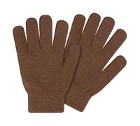 Winter Warm Full Finger Gloves, Unisex Thick Fleece Knitted Gloves for Cold Weather, Working, Running, Biking, Driving, Brown, One size