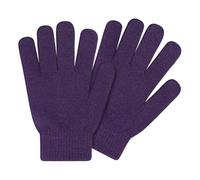 Winter Warm Full Finger Gloves, Unisex Thick Fleece Knitted Gloves for Cold Weather, Working, Running, Biking, Driving, Purple, One size