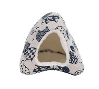 Winter Warm Hamster Bed, Small Pet Cave Bed for Guinea Pig Hedgehog Ferret Chinchilla, Cozy Windproof Linen Plush Hideout with Soft Sponge Lining, Easy Washable Pet Sleep House (white cat head)