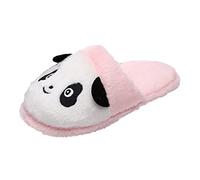 Winter Warm House Slippers Panda Soft Non Slip Plush Shoes Indoor Outdoor Shoes Slippers Women Open Toe Plush (Red, 4.5)