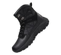 Winter Warm Mens Boots Fleece Lined Snow Ankle Boots Comfortable Trekking Shoes Soft Lining Warm Chukka Desert Combat Shoes for Outdoor Adventures Black