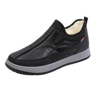 Winter Warm Mens Boots Fur Lined Ankle Snow Boots Wide Fit Hiking Shoes Thermal Insulated Desert Chukka Combat Shoes for Outdoor Adventures Black