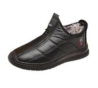 Winter Warm Mens Boots Fuzzy Lined Ankle Snow Boots Casual Hiking Shoes Thermal Insulated Chukka Desert Combat Shoes for Outdoor Adventures Black