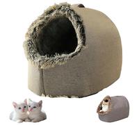 Winter Warm Pet Cave Bed, Pet Cozy Warm Cave Bed, Soft Small Cats Hideout, Plush Dog Shelter, Self-Warming Cave for Indoor Cats (Gary,M)