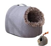 Winter Warm Pet Cave Bed, Semi-Enclosed Cozy Hideaway Pet Bed, Suitable for Cats Up to 20 Lbs and Small Dogs (Brown, L - up to 9kg)