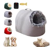 Winter Warm Pet Cave Bed, Soft Cozy Plush Pet Cave Bed with Removable & Washable Cushioned, Cats House Tent Bed Anti Slip in Indoor for Cats, Kittens and Small Dogs (Gray,S)