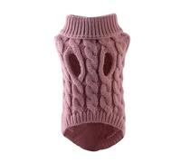 Winter Warm Pet Dog Turtleneck Knitting Sweaters Fit Fit For Small And Medium Dogs Cats Chihuahua Vest Coat Teddy French Bulldog Jacket(Dark Pink,L)