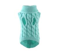 Winter Warm Pet Dog Turtleneck Knitting Sweaters Fit Fit For Small And Medium Dogs Cats Chihuahua Vest Coat Teddy French Bulldog Jacket(Light Blue,S)