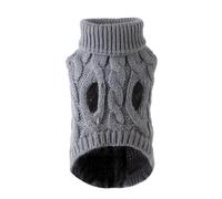 Winter Warm Pet Dog Turtleneck Knitting Sweaters Fit Fit For Small And Medium Dogs Cats Chihuahua Vest Coat Teddy French Bulldog Jacket(Gray,S)