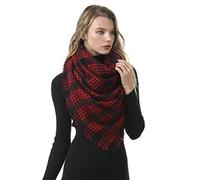 Winter Warm Scarfs Women Shawl Scarf Ladies Plaid Blanket Tartan Scarf Color Block Style with Tassel 140 * 140cm