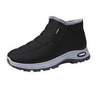 Winter Warm Sheepskin-lined Waterproof Non Slip Orthopedic Shoes Lightweight Thermal Soft Walking Booties Women’s Winter Snow Boots (Black,9.5)
