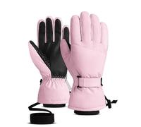 Winter Warm Ski Gloves for Men Women Adults Waterproof Snowboard Motorcycle Gloves Pink L